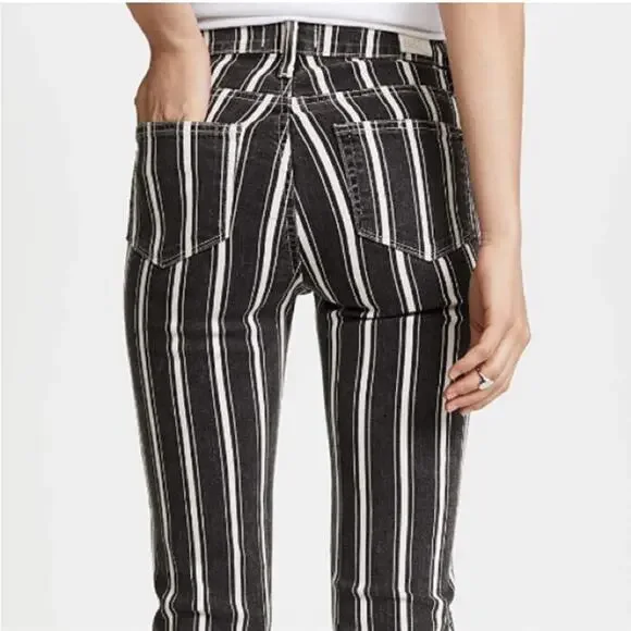 Paige Hoxton Straight Ankle Jeans Vintage Black Stripe Size 26 - Picture 3 of 13